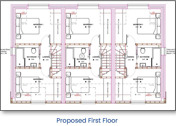 Lot: 150 - SITE WITH PERMISSION FOR THREE, 3-BEDROOM HOUSES - 
